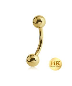 14K Gold Bananas Ball Basic Piercing 14KY BNB (MOQ 10 pcs)